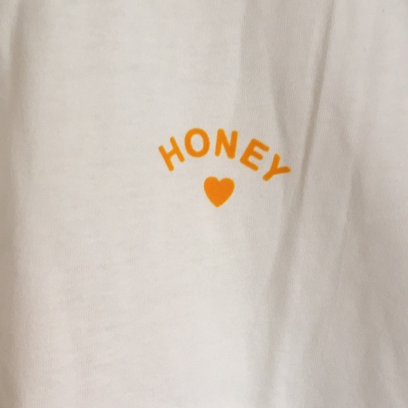 HONEY 💛 - White “Honey” Casual Graphic Tee T-Shirt - Picture 5 of 6
